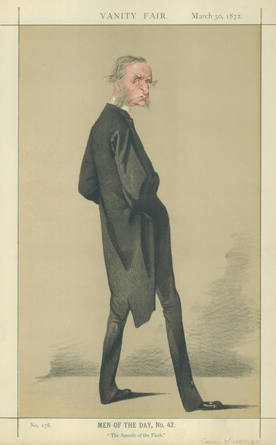 Le révérend chanoine Charles Kingsley (lithographie couleur) - Adriano Cecioni