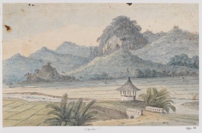 Paysage près de Cibodas avec pont et pavillon, Java occidental - Adrianus Johannes Bik