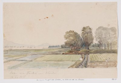 Paysage avec route de Tangkil à Cirebon et vue sur la rade de Cirebon, Java occidental - Adrianus Johannes Bik