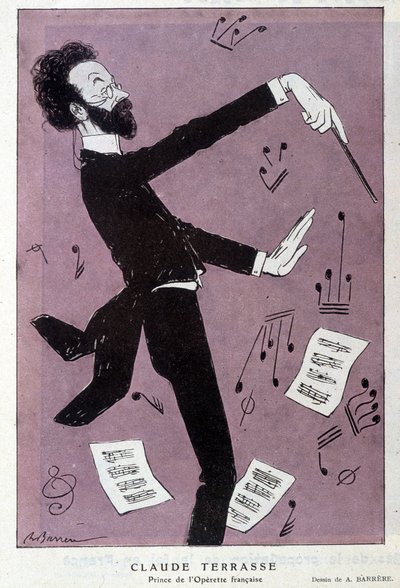 Caricature de Claude Antoine Terrasse (1867-1925), compositeur français : Prince de l
