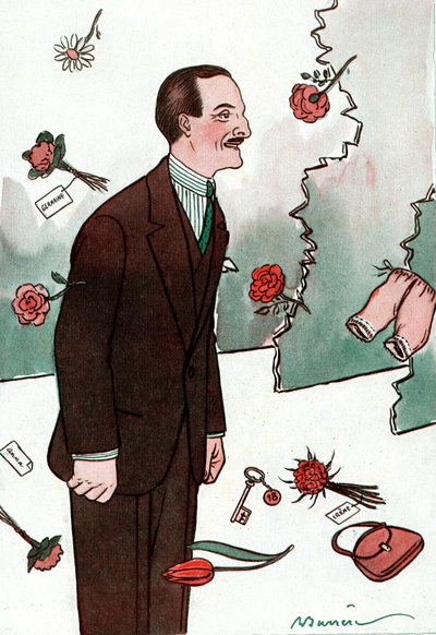 Caricature du comédien français Victor Boucher (1877-1942) - Dessin d