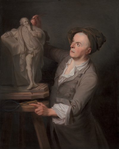 Louis-François Roubiliac modelant son monument à Shakespeare - Adrien Carpentiers