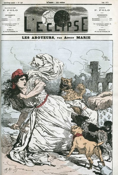 La République poursuivie par des chiens royalistes ou bonapartistes. Couverture de « L