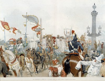Carnaval à Paris: bœuf gras - aquarelle par Adrien Marie - Adrien Emmanuel Marie