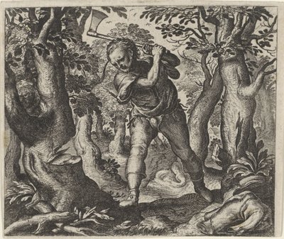 Fable du bûcheron et de la forêt - Egidius  Sadeler (II)