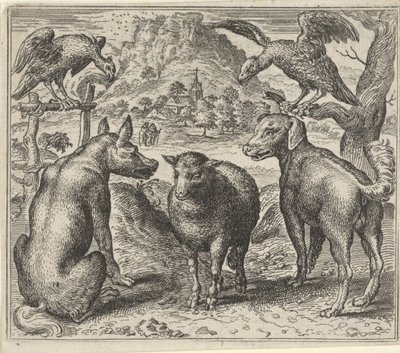Fable du loup et de son procès contre le mouton - Egidius  Sadeler (II)