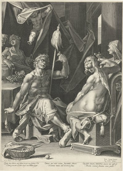 Hercule et Omphale - Egidius  Sadeler (II)