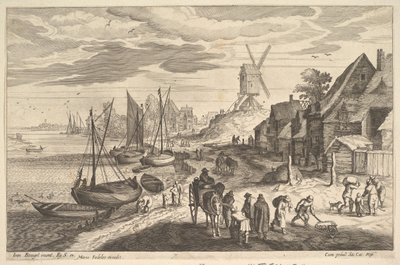 Scène côtière avec un moulin à vent - Aegidius Sadeler II