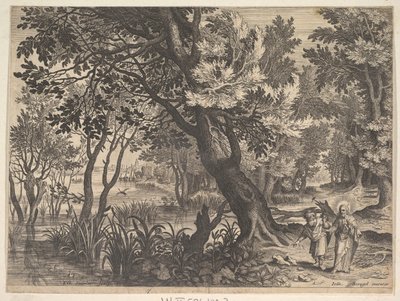 Paysage avec le Christ tenté par le Diable - Aegidius Sadeler II