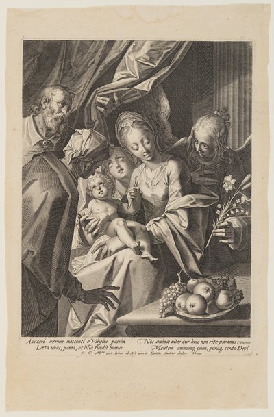 La Sainte Famille avec Sainte Anne et deux anges - Aegidius Sadeler II