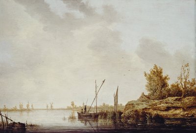 Scène de rivière avec moulins à vent au loin, vers 1640-42 - Aelbert Cuyp