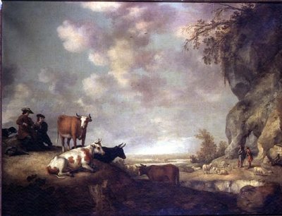 Paysage avec bergers jouant de la musique - Aelbert Cuyp