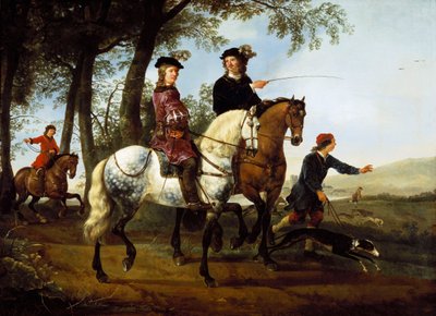 Paysage avec des chasseurs partant pour la chasse, début des années 1650 - Aelbert Cuyp