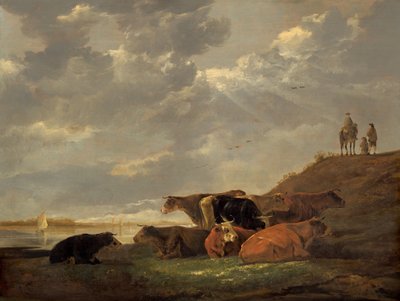 Paysage fluvial avec vaches - Aelbert Cuyp
