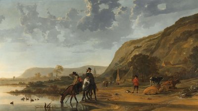 Paysage fluvial avec cavaliers - Aelbert Cuyp