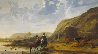 Paysage fluvial avec cavaliers - Aelbert Cuyp