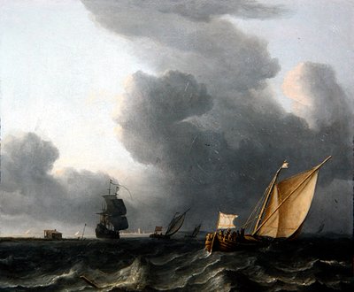 Deux Smalschips Néerlandais et un Navire de Guerre - Aernout Smit