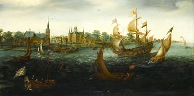 Navires au large de IJsselmonde - Aert Anthonisz