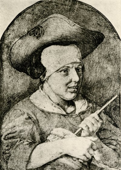 Femme avec chapeau de paille et Rommelpot - Aert Cosyn