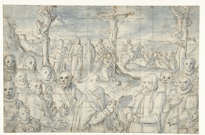 Crucifixion avec un fondateur et sa famille - Aert Pietersz.