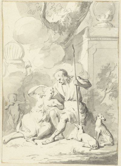 Vénus et Adonis (?) - Aert Schouman