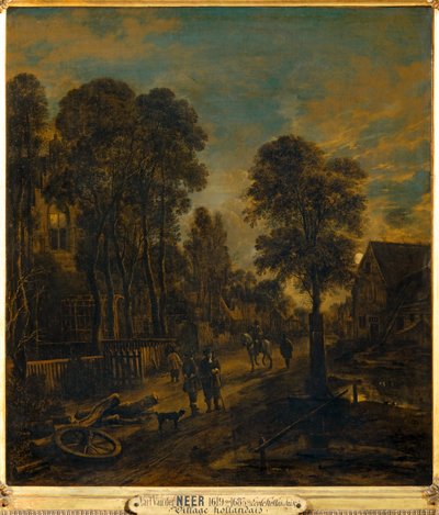 Village traverse par une route ... - Aert van der (after) Neer