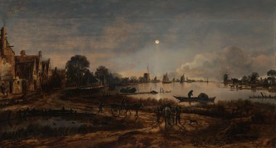 Vue de rivière au clair de lune - Aert van der Neer