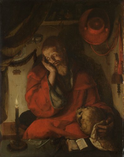 Saint Jérôme dans son étude à la chandelle - Aertgen Claesz van Leyden (attributed to)