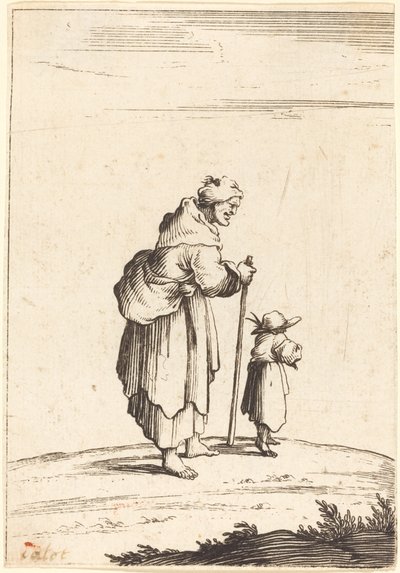 Mendiante et enfant - After Jacques Callot