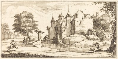 Château avec un pont-levis - After Jacques Callot