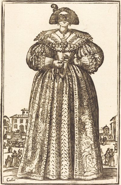 Femme noble masquée - After Jacques Callot