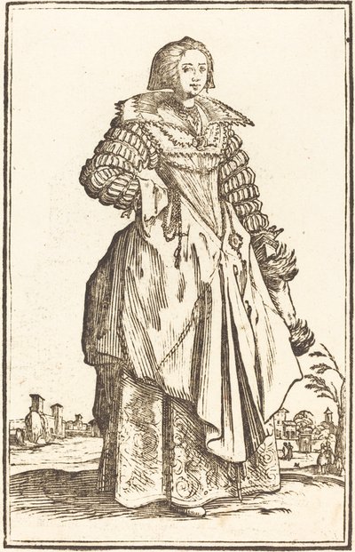 Noble femme avec grand col - After Jacques Callot