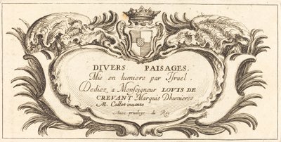 Page de titre pour "Various Landscapes" - After Jacques Callot