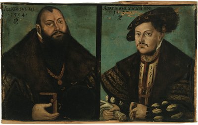 Johann Friedrich I, le Magnanime, Electeur de Saxe et Johann Ernst de Saxe - after Lucas Cranach the Elder