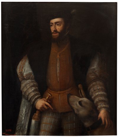 Espagnol :  El emperador Carlos V con un perro L