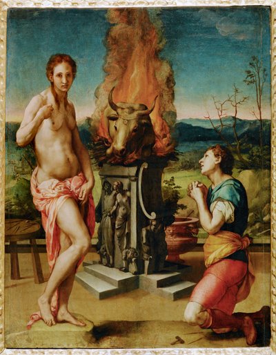 Pigmalion et Galatée (peinture sur bois) - Agnolo di Cosimo Bronzino