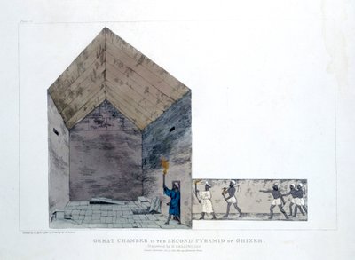 Grande chambre dans la deuxième pyramide de Gizeh, Égypte, 1820 - Agostino Aglio