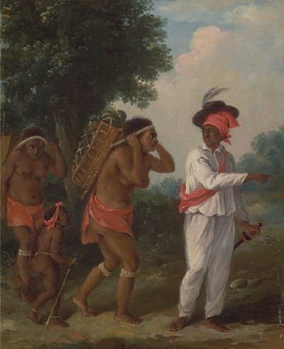 Homme de Couleur des Antilles, Dirigeant Deux Femmes Caribéennes avec un Enfant - Agostino Brunias