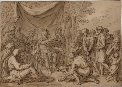 Prisonniers amenés devant un général - Agostino Carracci