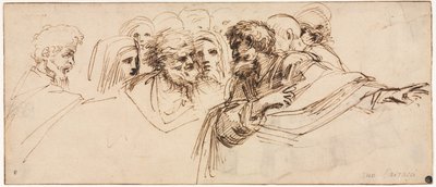 Étude de têtes (recto) - Agostino Carracci