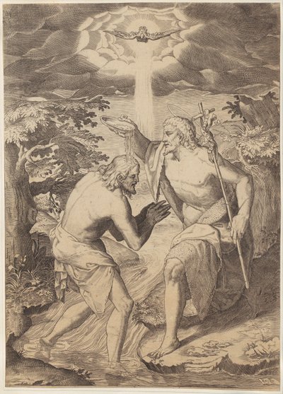 Baptême du Christ - Agostino Carracci