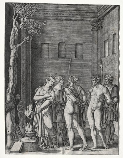 Oreste et Pylade amenés à Iphigénie pour le sacrifice - Agostino Musi