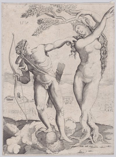 Apollon et Daphné, daté de 1518 - Agostino Veneziano