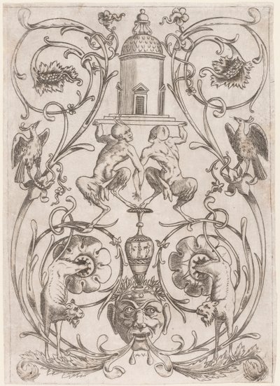 Ornement grotesque avec satyres, d