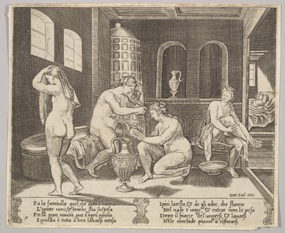Psyche assistée dans son bain par des nymphes, à l