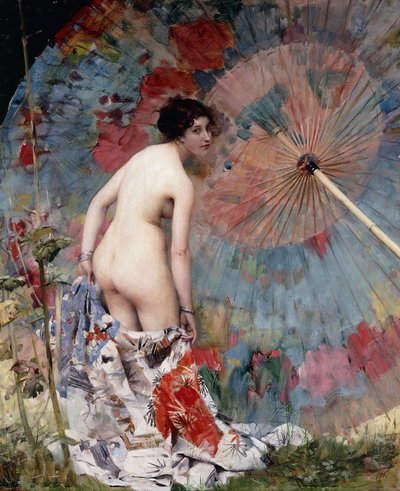Jeune Femme au Parasol - Aimé Nicolas Morot