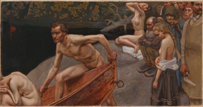Au bord de la rivière Tuonela, étude pour les fresques du mausolée de Jusélius - Akseli Gallen-Kallela