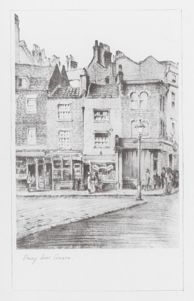Ruelles de Londres : Drury Lane Corner (litho) - Alan Stapleton