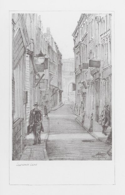 Ruelles de Londres : Lawrence Lane (litho) - Alan Stapleton