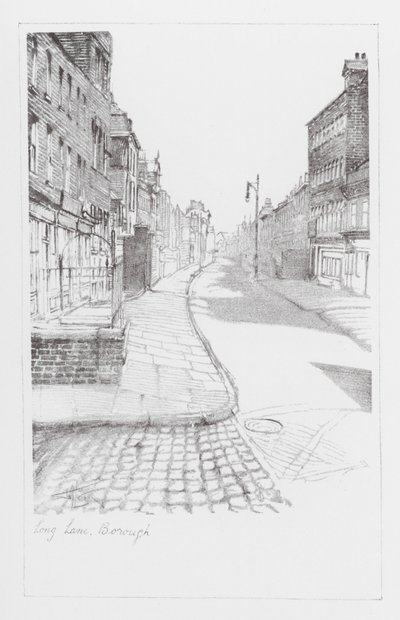 Ruelles de Londres : Long Lane, Borough (litho) - Alan Stapleton